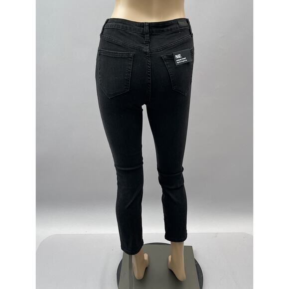 PAIGE Black Straight Leg Pearl Jeans - Picture 8 of 16